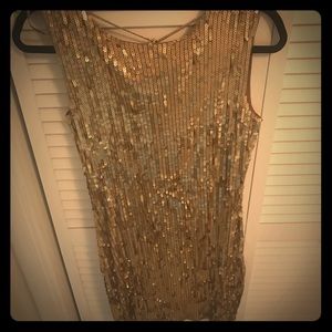 Michael Kors Gold above knee cocktail dress